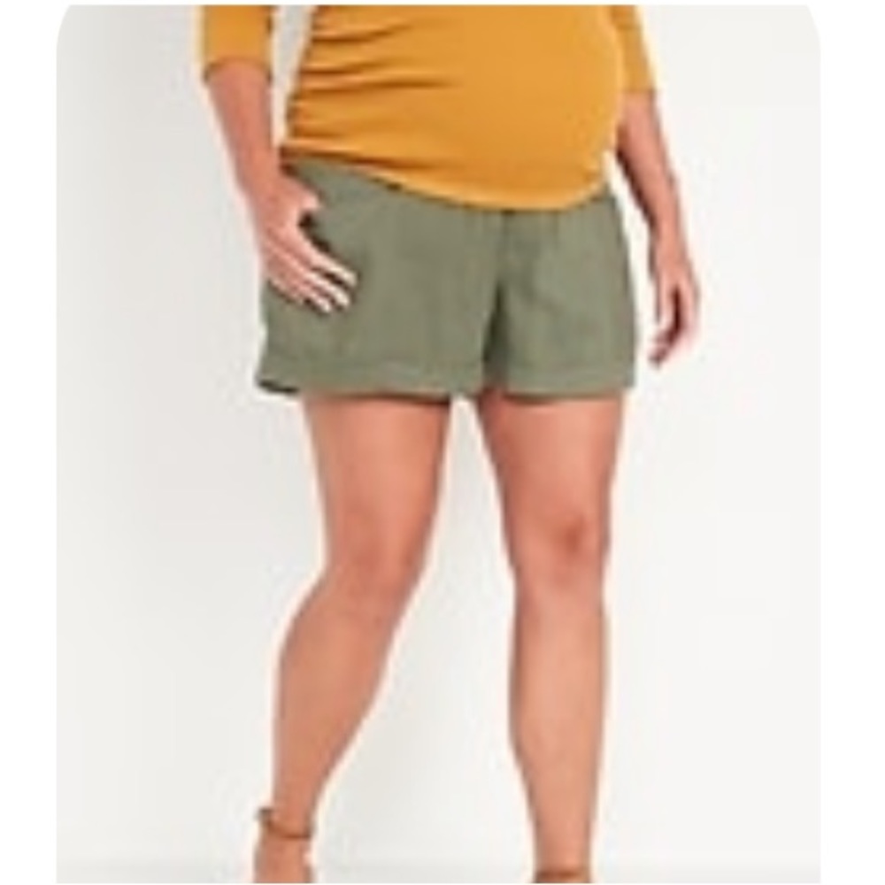 Maternity linen shorts